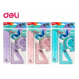 Deli Elastic Ruler Set 20cm...