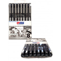 Set Pen Fineliner 8 sizes