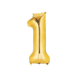 NUMBER BALLOON 1 GOLD