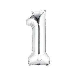 NUMBER BALLOON 1 SILVER