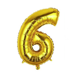 NUMBER BALLOON 6 GOLD
